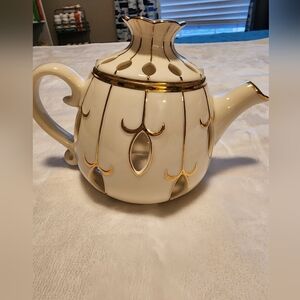 PartyLite White and Gold Candle Holder